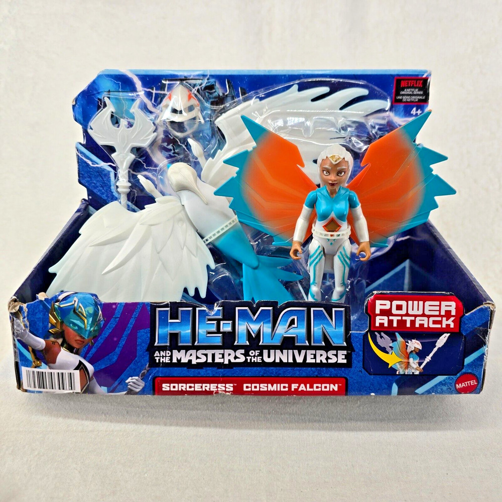 He-Man & Masters of the Universe Power Attack Sorceress Cosmic Falcon in Package